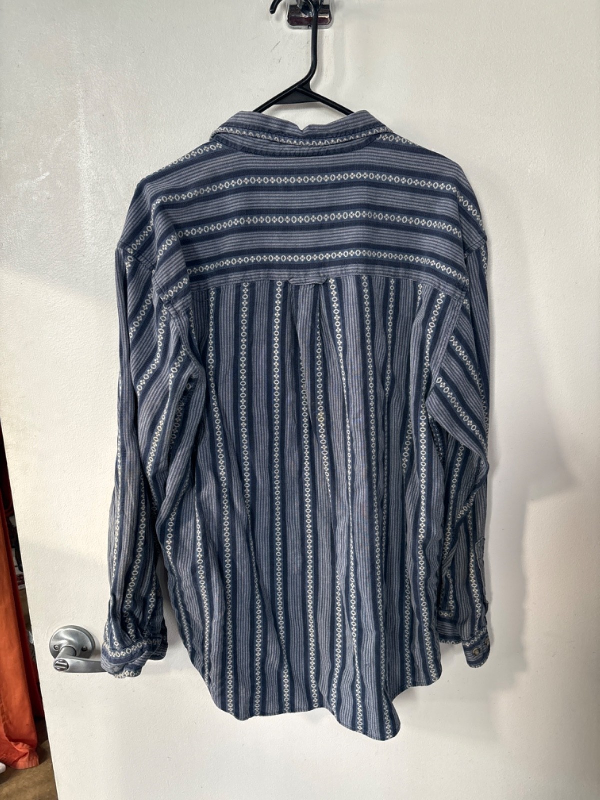 vintage pattern button down graphite size L - image 4