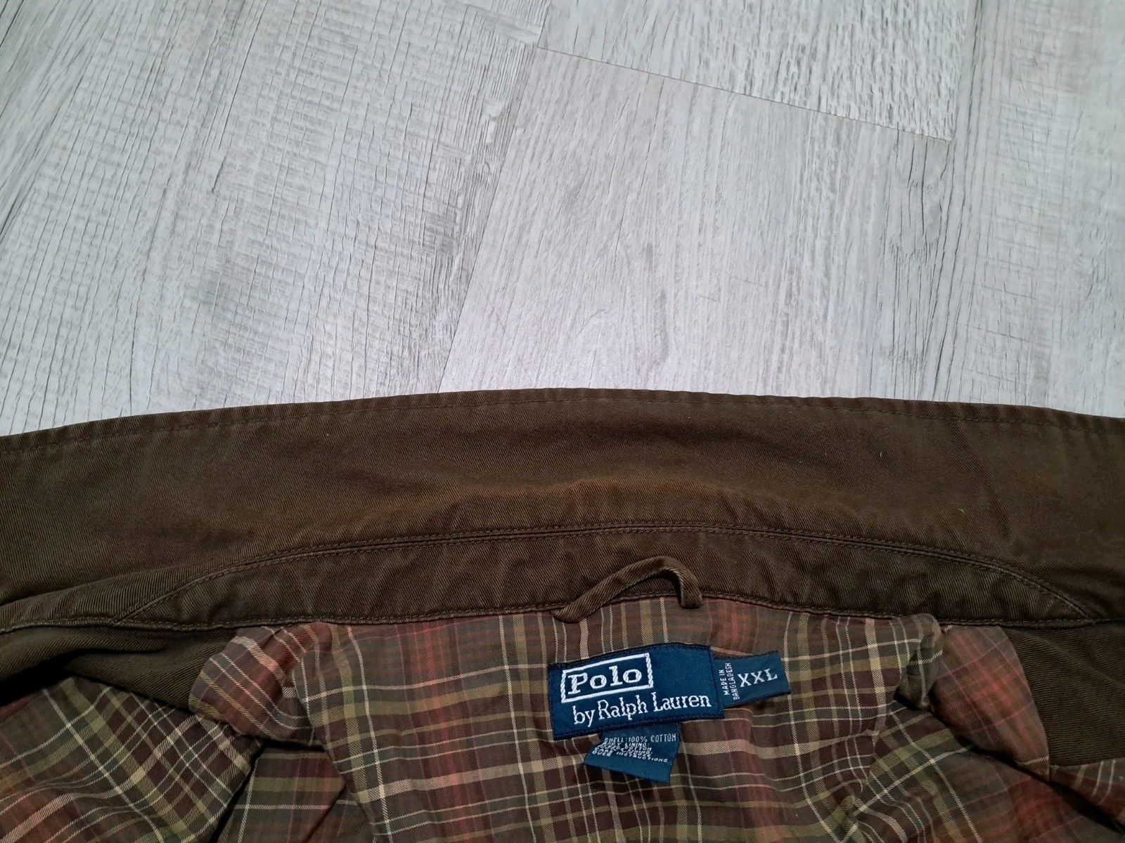 Polo Ralph Lauren Mens Harrington Jacket Size 2XL Cotton Brown Plaid Lined