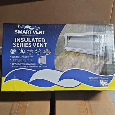 #ad Smart Vent 1540 521 L Insulated Flood Vent White 16x16 Rectangle Stacker Lower $250.00