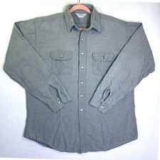 Five Brother Gray Flannel Work Shirt Mens XL Tallman Made in USA Long Sleeve