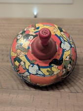 Ohio Art Co. 1950s Vintage Tin Toy Spinning Top Children Donkeys Sombreros Cacti