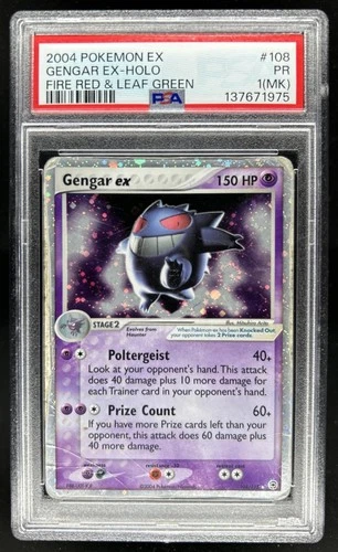 2004 Pokemon EX FireRed & LeafGreen Gengar Holo #108/112 PSA 1