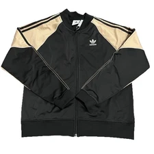 Adidas Tricot SST TT Jacket Mens Small Black Beige Originals Track Top HI3000