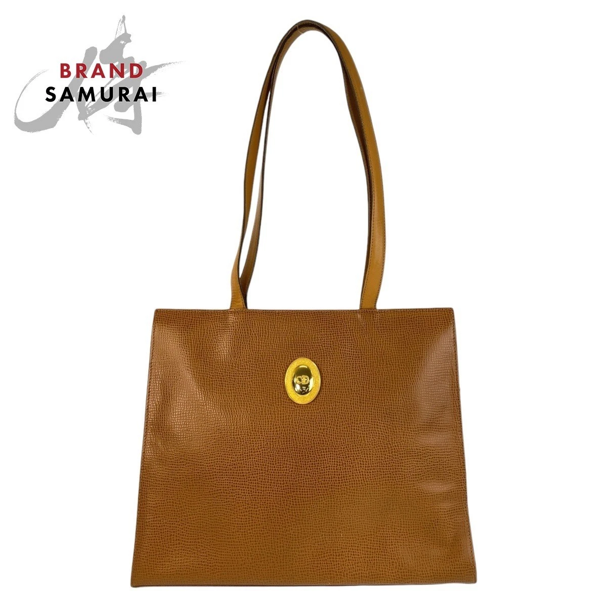 Beauté Christian Dior sac fourre tout vintage marron or quincaillerie cuir bandoulière ba