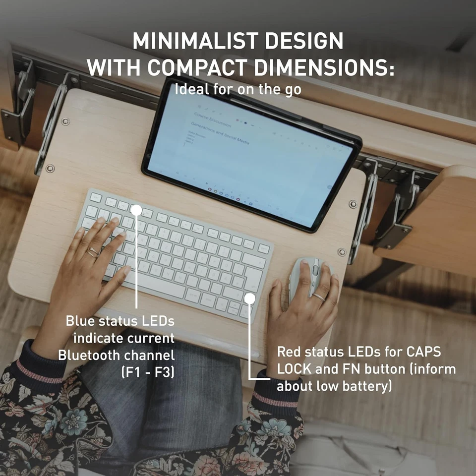 CHERRY KW 7100 MINI BT, Teclado Compacto Multidispositivo con 3 canales Bluetoot - Image 3 of 4