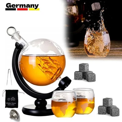 Whisky Karaffe 2 Whiskey Gläser Whiskykaraffe Whiskygläser Set Dekanter Glas DE - Bild 1 von 4
