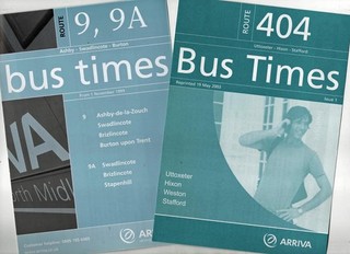 Arriva Staffordshire bus timetable leaflets x 10