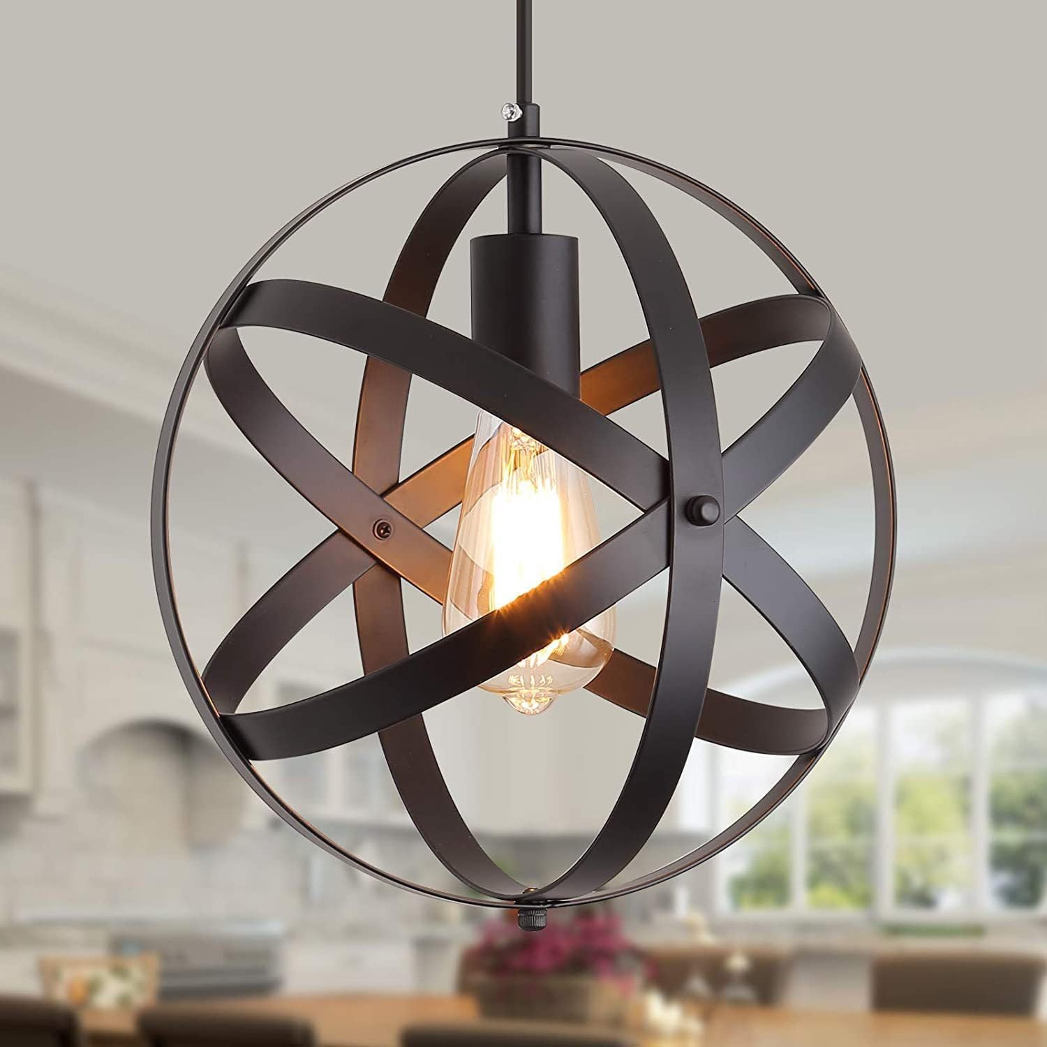 Suspension industrielle vintage en metal noir mat qualite premium pour loft