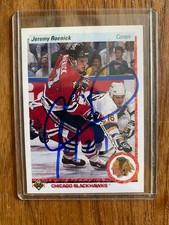 1990-91 UD Upper Deck #63 Jeremy Roenick RC Rookie Autographed Card. rookie card picture