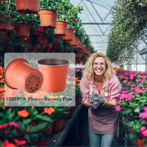 1500 Pcs 6 Inch Plastic Plants Nursery Pots Bulk Seedling Flower Plant Contai... - Picture 4 of 6