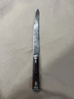 Civil War Era Carving Knife with Wood Handle and Pewter Inlay & Base 12.5" VNT