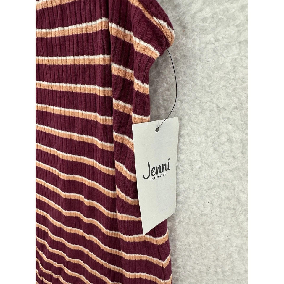 Camiseta Jenni Intimates Cami Rayas Acanalada Sin Mangas Informal Borgoña Talla S Foto 3 de 4