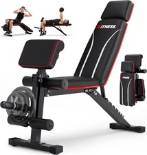 Foldable Workout Bench with Leg Extension Adjustable Weight Bench
