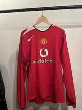 Vintage Nike 2004 Manchester United Long Sleeve Jersey Men's L Red EPL