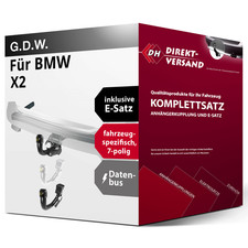 Für BMW X2 U10 (G.D.W.) Anhängerkupplung abnehmbar + E-Satz 7pol spezifisch Set