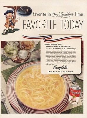 1952 Campbells Chicken Noodle Soup: Favorite Today Vintage Print Ad