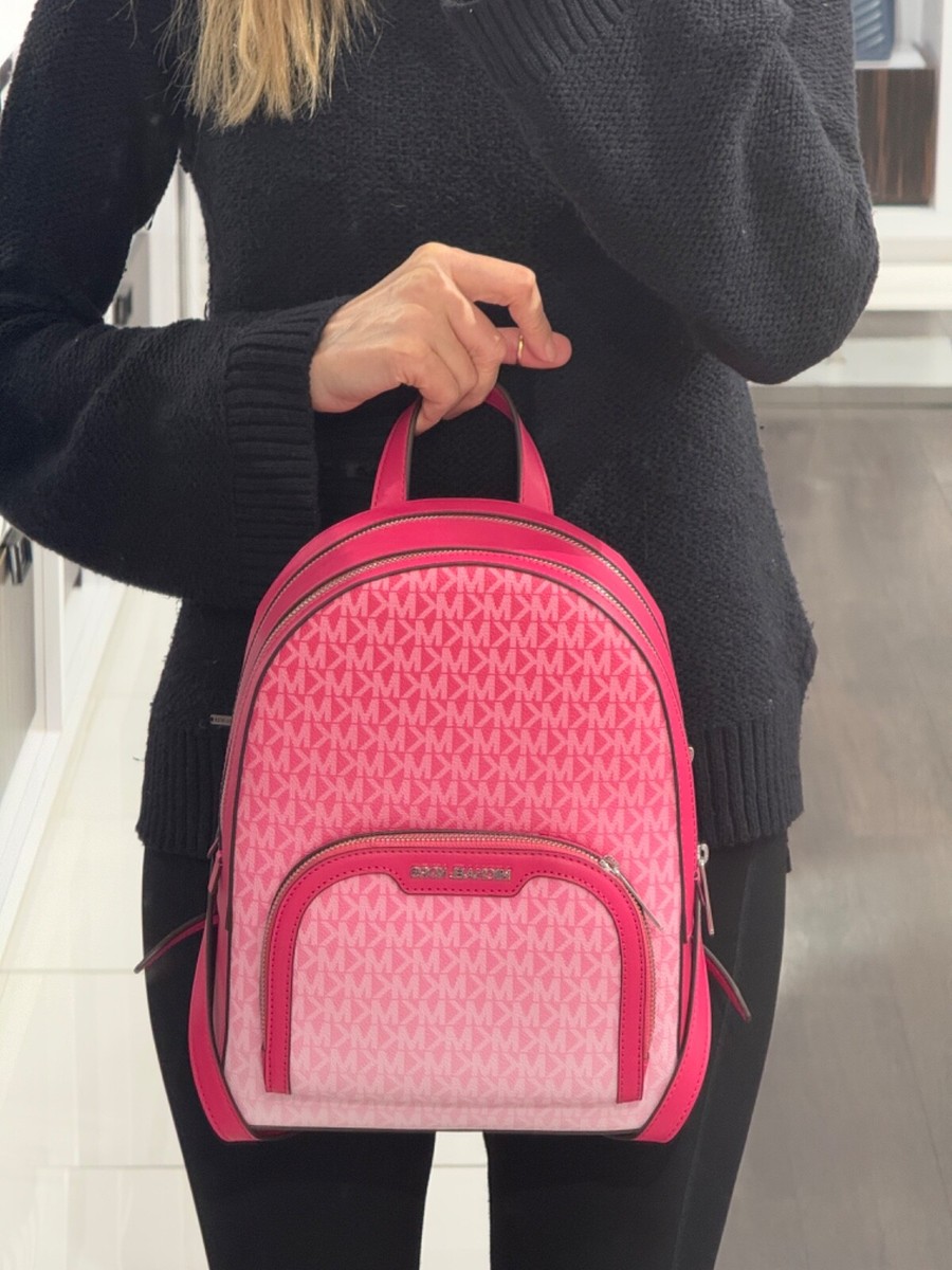 Michael Kors Jaycee Medium Zip Pocket Backpack Dragonfruit Michael Kors Jaycee Medium Ombré Signature Logo Backpack  main image 4