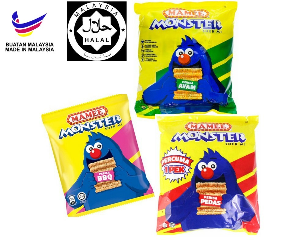 MAMEE Monster Crunchy Best Summer Snack Noodles BBQ/SPICY