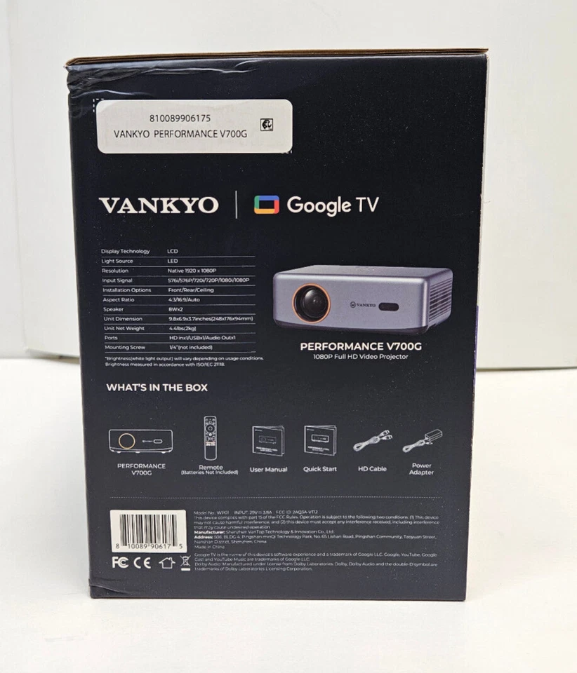 VANKYO Performance V700G Native 1080P Projector, Full HD 5G, Built-in Streaming - Image 2 of 4