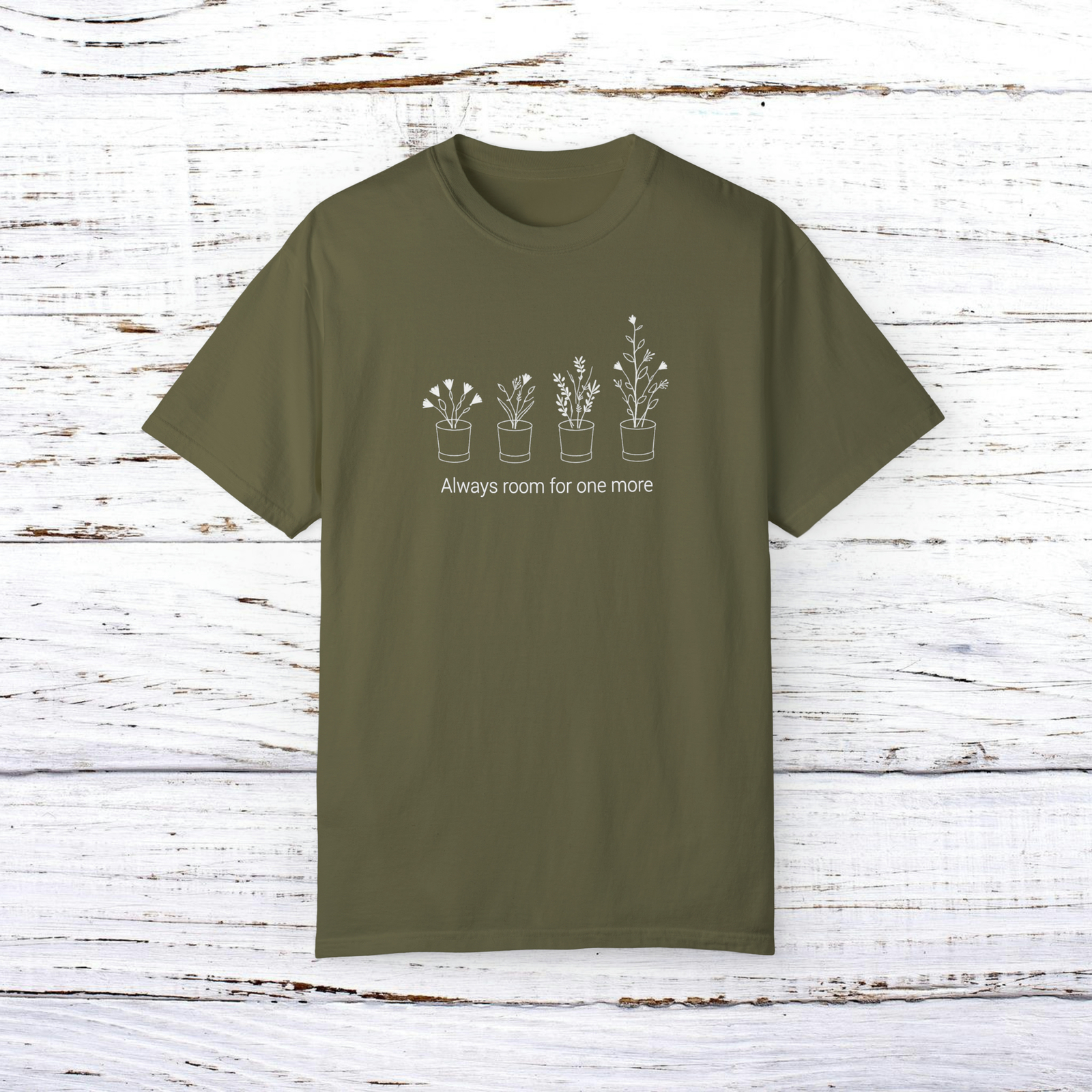FILA Row of Potted Plants Always Room For One More Indumento unisex T shirt tinta