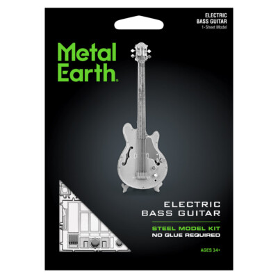 Fascinations Metal Earth Electric Bass Guitar 3D Laser Cut Model Kit MMS075