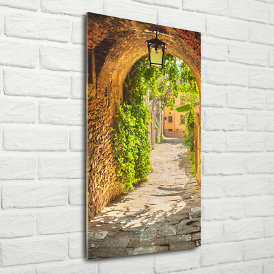 Wand-Bild Kunstdruck aus Hart-Glas Hochformat 70x140 Italienische Straßen