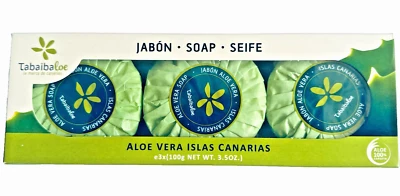 TABAIBALOE ALOE VERA Soap Tabaiba 3x100g UK STOCK aloe 100% Canarian TRACKED 48