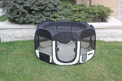 Black 43'' Soft Pet  Dog Cat Inour Outdoor Tent  Exercise Pen Play Yard 