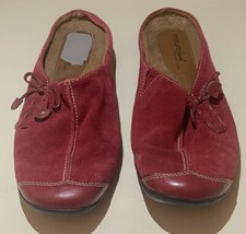Natural Souls By Naturalizer Shoes Womens 9 Mule Clogs Flats Comfort Red Suede