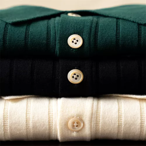 Camisa Tejida Vintage Moda Rayas Manga Corta Camisetas Hombres Camisa Suéter - Imagen 3 de 27