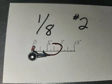 50 1/8 Round Head Jigs Bronze Sickle Hooks #4 #2  #1  1/0  2/0  3/0 4/0 U Choose