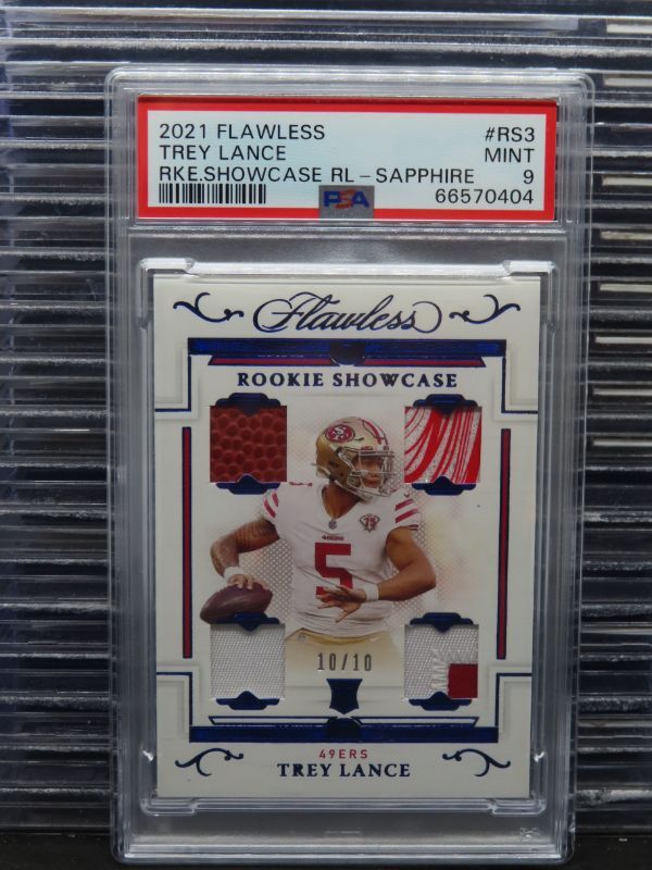 Trey Lance Panini Flawless Rookie Showcase Relics #RS3 Sapphire