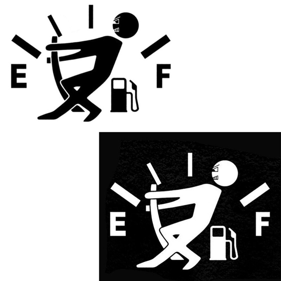 Empty Gas Sticker Funny Bumper Stickers Sunscreen Car Decoration