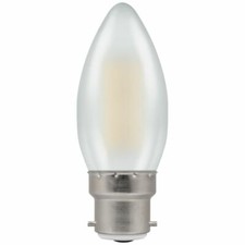 Image of 2 PACK LED Candle Filament Pearl Dimmable 4.2W 2700K BC B22 7178-1 Crompton