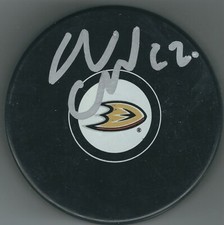 AUTOGRAPHED ADAM CRACKNELL Anaheim Ducks Hockey Puck - w / COA