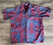 VTG Barefoot in Paradise Hawaiian Aloha Shirt Mens Size XL