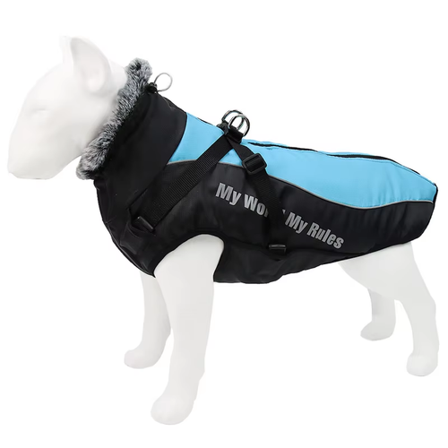 Waterproof Jacket Coat For Large Dogs With Harness, Warm, Reflective H - Picture 9 of 16
