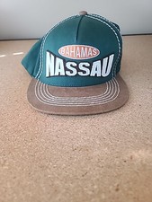 Nassau Bahamas Mens Snapback Baseball Hat Cap Green Brown Bib