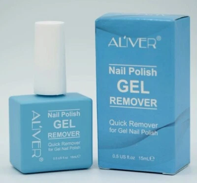 ALIVER NAIL POLISH GEL REMOVER Aliver Soak-Off Gel Acrylic Nail Polish Quick Burst Manicure Remover 15ml