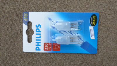 2x Philips Halogenlampe G9, 25w, matt, Brilliant