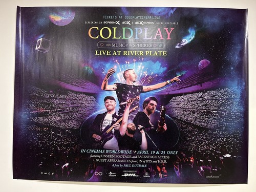 COLDPLAY MUSIC OF THE SPHERES LIVE FROM RIVER PLATE 2023 (Quad) Kino Poster