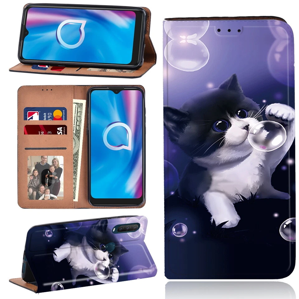 For Alcatel 1S 2020/1V 2020/Alcatel 3L 2020 - PU Leather Stand Wallet Cover Case - Image 3 of 4