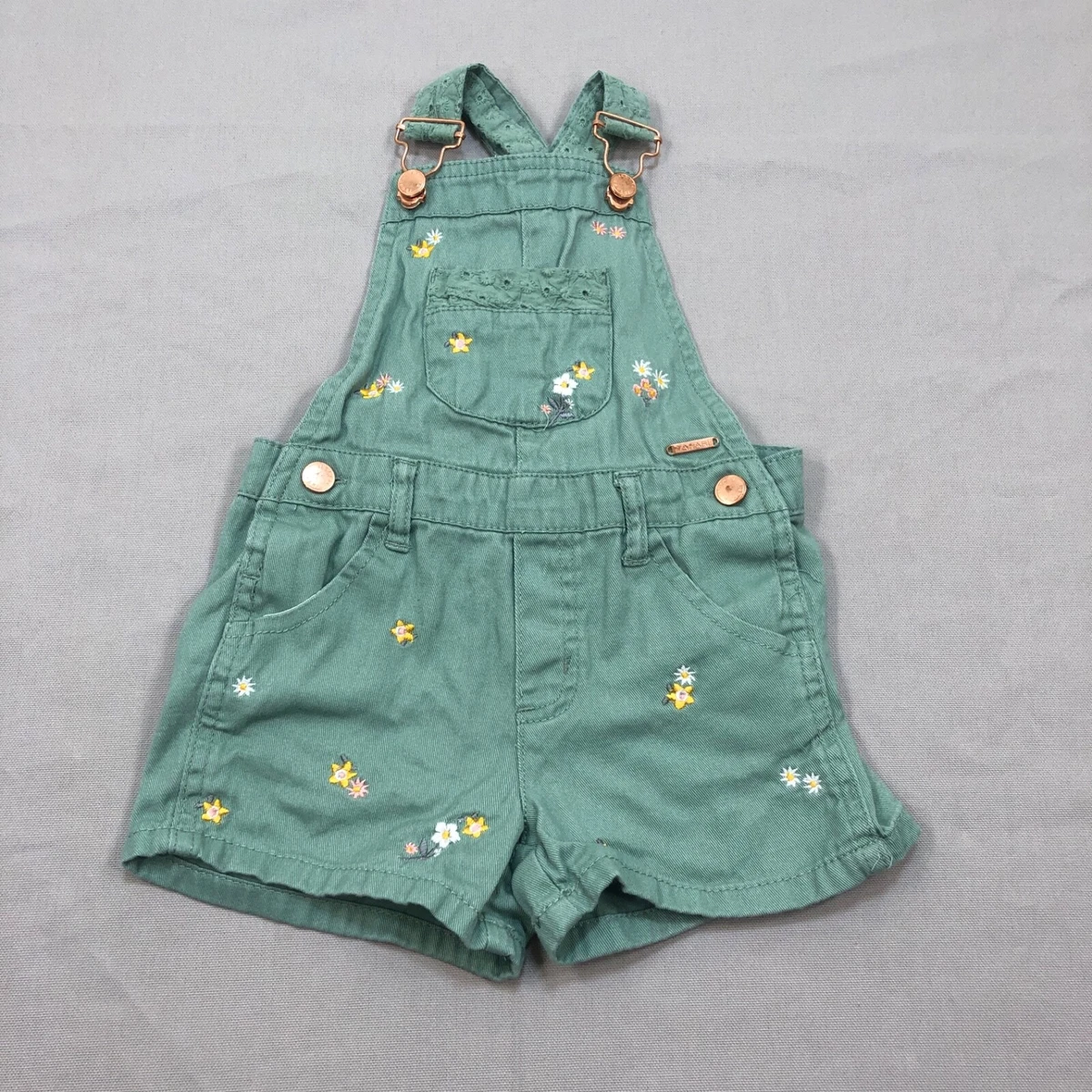 Green denim sale overalls