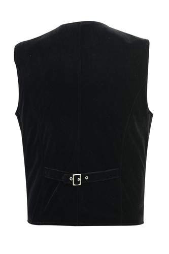 Men's Black Velvet Vest /Waistcoat Gothic Steampunk/Wedding Vest/Prom Vest - Picture 3 of 4