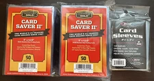 100 Ct Card Saver 2 Cardboard Gold Plus 100 BCW Sleeves PSA Big Discounts!