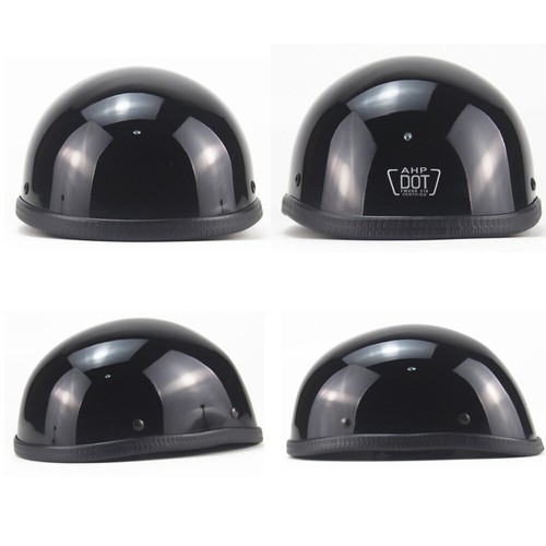 DOT Motorcycle Half Helmet Skull Cap Motorbike Scooter Chopper Moto Casco - Foto 6 di 10