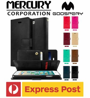 iPhone 6+/ 6s+ (Plus) Mercury Goospery Leather Wallet Flip Card Holder Case