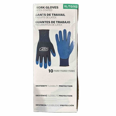BBH Work Gloves Latex Foam Coated, 10 Pairs