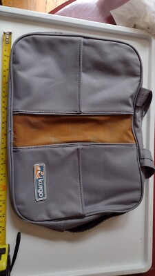 Kurgo Dog Supplies Bag Travel Zipper Bag Grey Dog Pattern 13x10x3 With Pocket GC