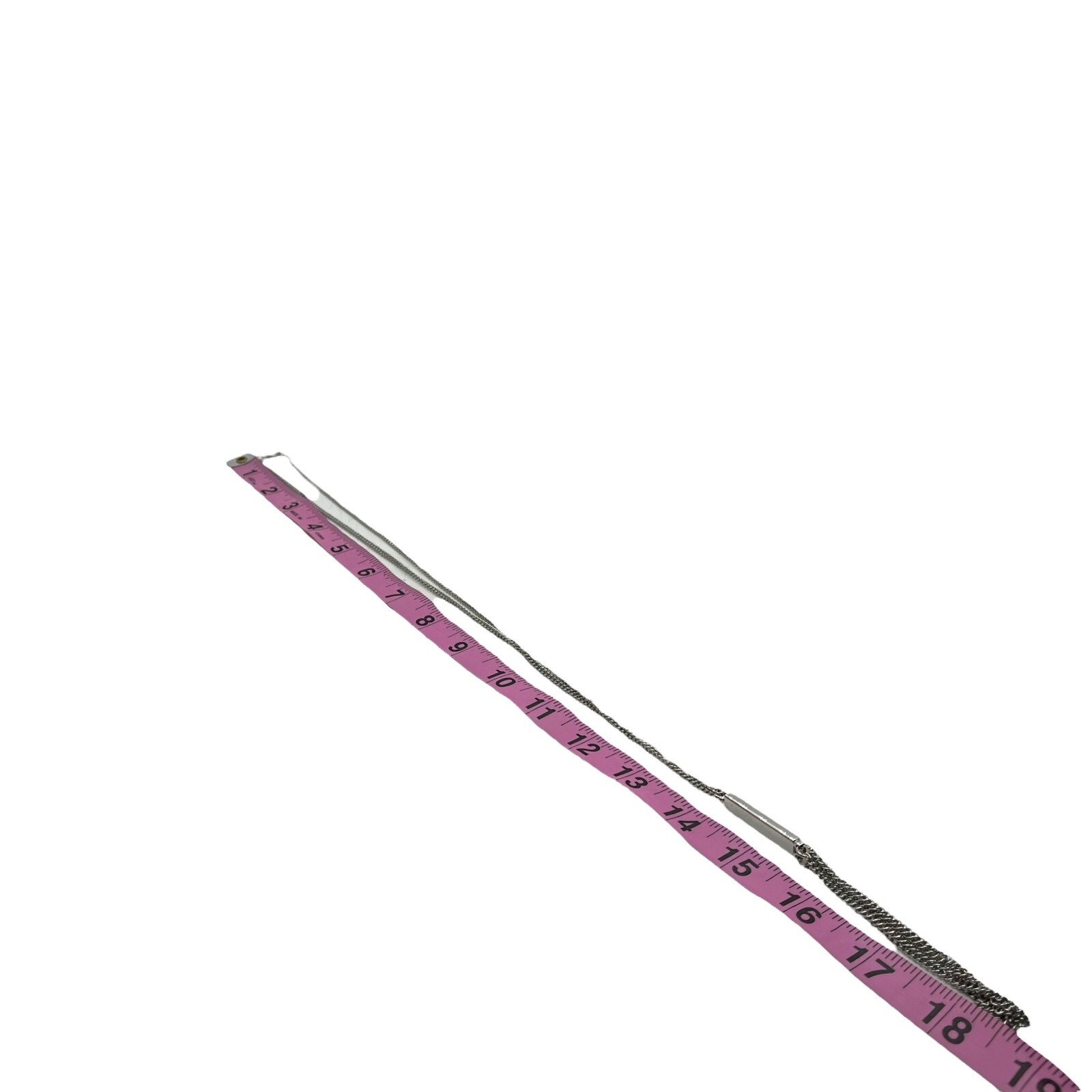 Chain Necklace Silver Tone Rectangular Tassel Pen… - image 10